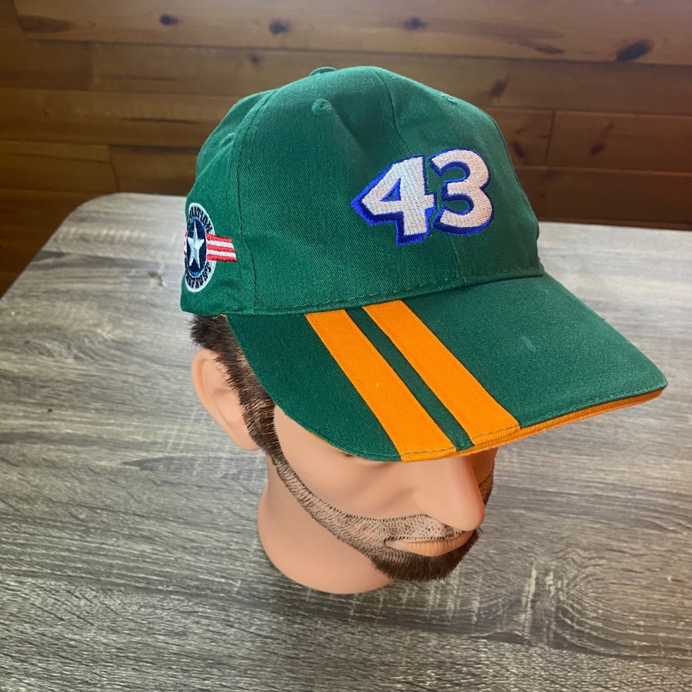 NASCAR Richard Petty 43 Eckrich Green Orange Racing Hat Cap Hit Wear Adjustable